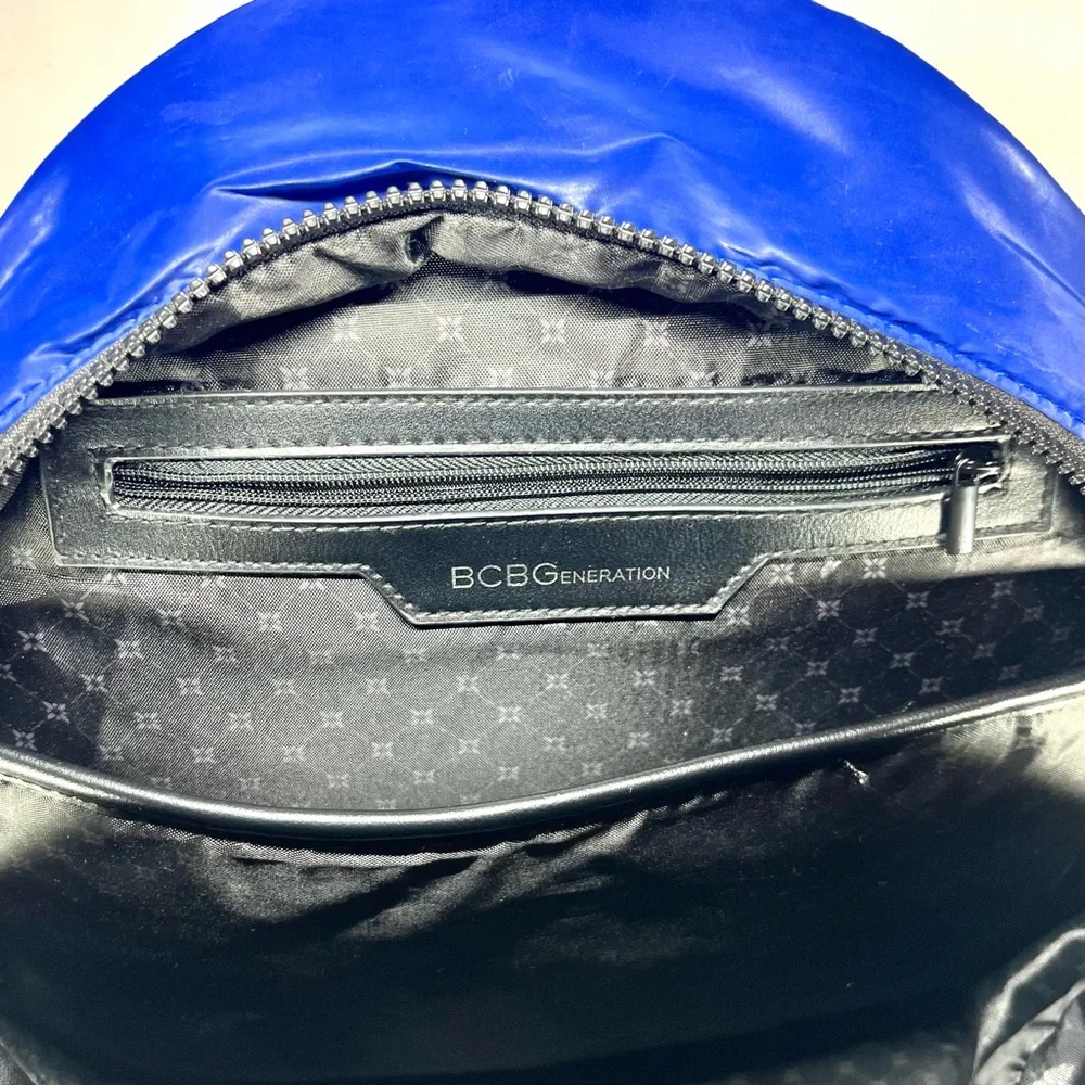 BCBGeneration Royal‎ Blue Quilted Puffer Backpack Trendy Y2K 90s Lightweight
